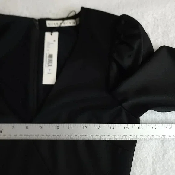 Alice + Olivia Ruched Mini Dress in Black - Picture 7 of 9